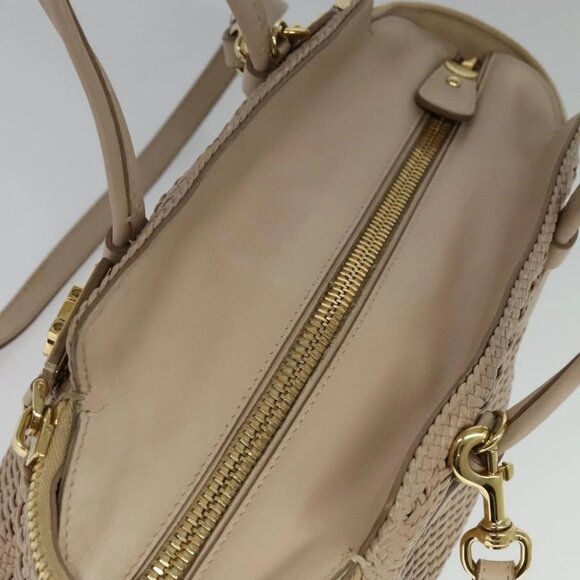 Salvatore Ferragamo Gancini Hand Bag Leather 2way Pink Gold Auth 137425 - Picture 7 of 16